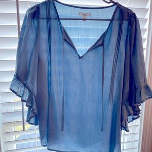 Blue flowy shirt